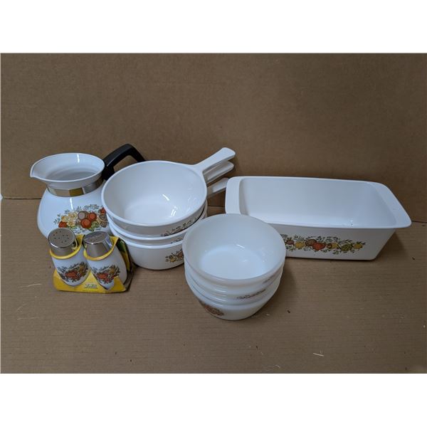 Lot of Corning Ware Spice O' Life Dish/ Cookware (good Condition)