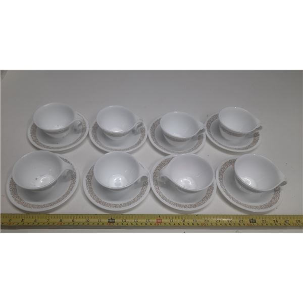Corelle by Corning - 8 Tea Cup and Saucer.