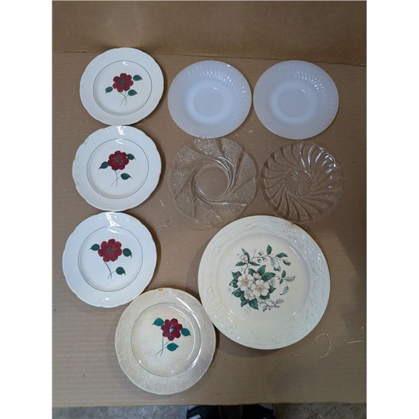 Lot of Misc. Vintage Floral Design Glass Ware