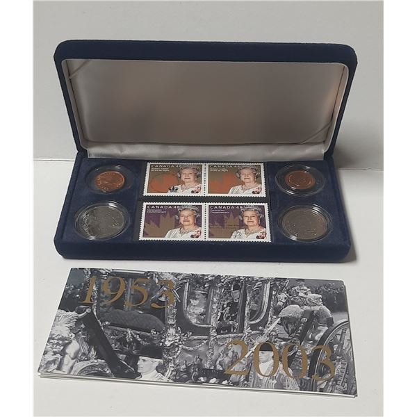 2003 Queen Elizabet II Coronation Stamp & Coin Set.