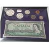 Image 2 : 1967 Canadian Centennial Silver Coin Set and 1954 Canadian One Dollar Banknote.