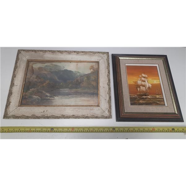 Antique Picture Frame and Painting
