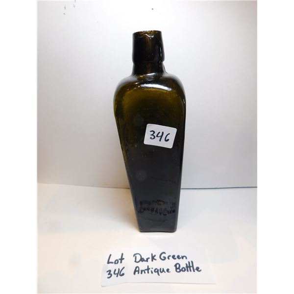 346.  DARK GREEN ANTIQUE BOTTLE, ALCOHOL?