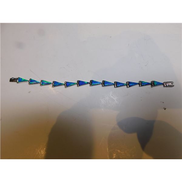 351.  FIRE OPAL MEXICO 950 SILVER BRACELET 9.19G