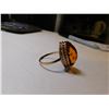 Image 7 : 352.  RUSSIAN 14K RED GOLD RING WITH BALTIC AMBER, SIGNED R2K STAR 583, 4.7G WEIGHT