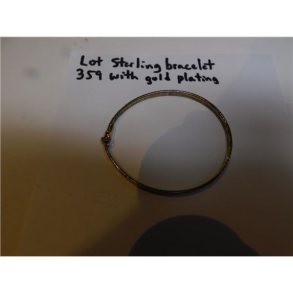 359.  2 TONE STERLING AND GOLD-PLATED BRACELET