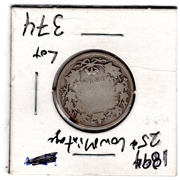 374.  SCARCE LOW MINTAGE 1894 TWENTY-FIVE CENT