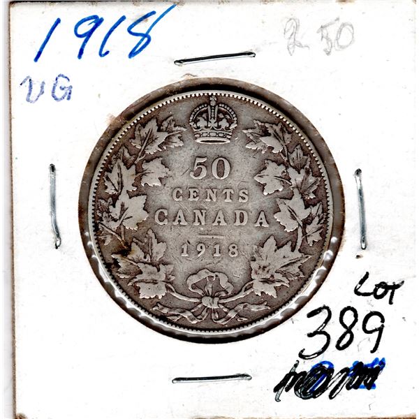 389.  1918 FIFTY CENT PIECE