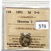 Image 2 : 393.  ICCS 1892 FIVE CENT OBVERSE 2