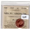 Image 2 : 400.  ICCS 1965 ONE CENT PL-64 SM BDS BLT 5, RED, HEAVY CAMEO