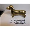 Image 1 : 410.  BRASS DASCHUND 6” HEAVY ORNAMENT/FIGURINE