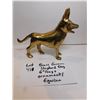 Image 1 : 411.  BRASS GERMAN SHEPHERD DOG 6” LONG ORNAMENT/FIGURINE