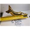 Image 3 : 411.  BRASS GERMAN SHEPHERD DOG 6” LONG ORNAMENT/FIGURINE