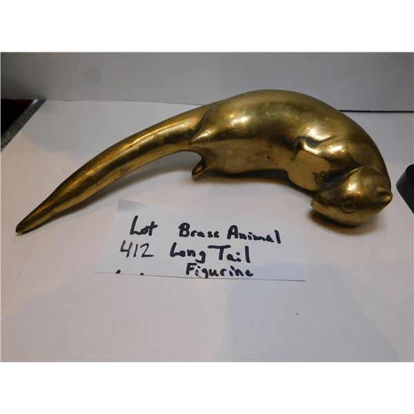 412.  BRASS ANIMAL, LONG TAIL FIGURINE