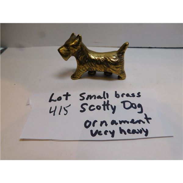 415.  SMALL BRASS SCOTTY DOG ORNAMENT