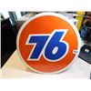 Image 1 : 427.  76 GAS STATION REPRO TIN SIGN 11 ¾ “DIAMETER