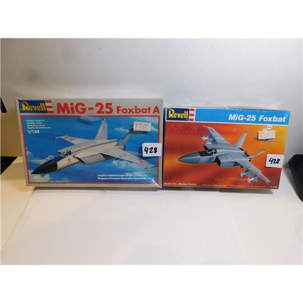 428.  2 UNOPENED MIG 25 FOXBAT REVELL MODEL KITS