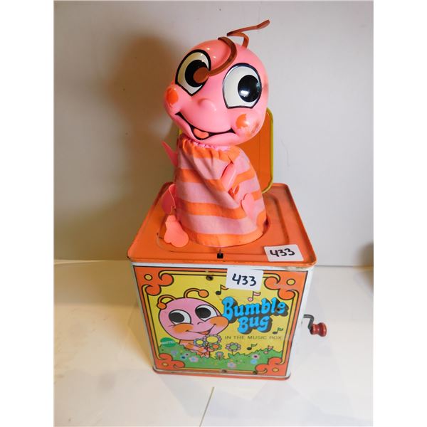 433.  BUMBLE BUG MUSIC BOX, DOESN’T OPEN WHEN WOUND