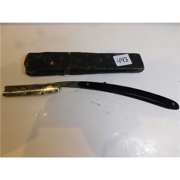 443.  HOLLOW GROUND CHRISE JOE N SON STRAIGHT RAZOR