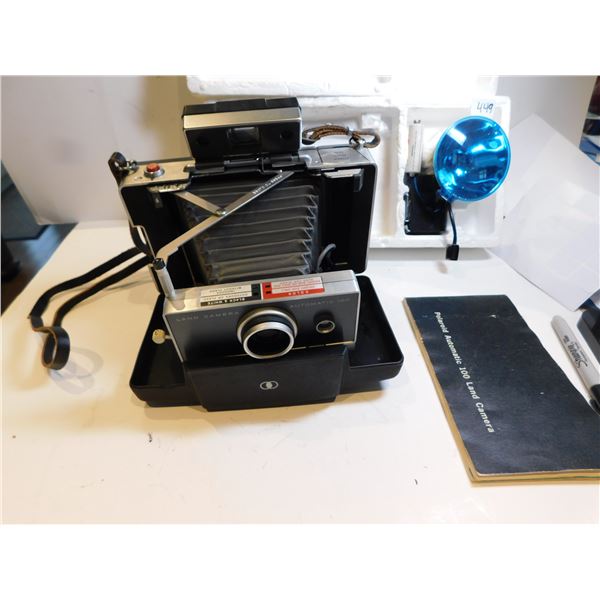 449.  POLAROID AUTOMATIC 100 LAND CAMERA, WITH ACCESSORIES IN BOX