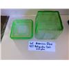 Image 6 : 451.  URANIUM GLASS REFRIGERATOR DISH, BEAUTIFUL GLOW