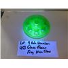 Image 1 : 453.  9 HOLE URANIUM GLASS FLOWER FROG, GREAT GLOW