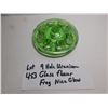 Image 4 : 453.  9 HOLE URANIUM GLASS FLOWER FROG, GREAT GLOW