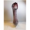 Image 2 : 454.  13” ART GLASS VASE, MAUCVE AND WHITE