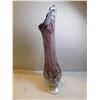 Image 3 : 454.  13” ART GLASS VASE, MAUCVE AND WHITE