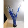 Image 2 : 455.  BLUE SPLASH ART GLASS VASE 16”