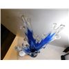 Image 3 : 455.  BLUE SPLASH ART GLASS VASE 16”
