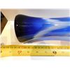 Image 4 : 455.  BLUE SPLASH ART GLASS VASE 16”