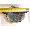 Image 5 : 458.  TWO HANDLE FENTON COBALT BLUE PEACOCK CANDHY DISH