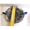 Image 6 : 458.  TWO HANDLE FENTON COBALT BLUE PEACOCK CANDHY DISH