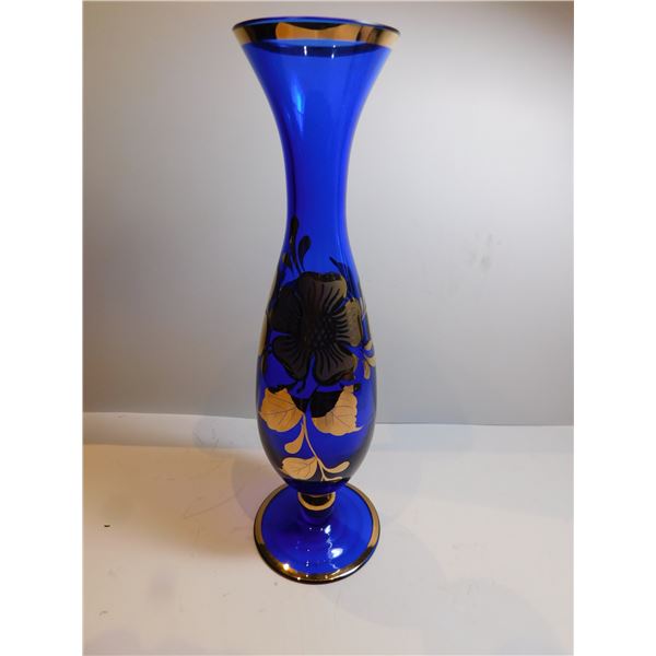 460.  BLUE AND GOLD VASE