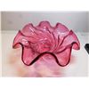 Image 1 : 461.  FENTON CRANBERRY GLASSS SWIRL BOWL