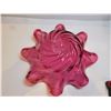 Image 3 : 461.  FENTON CRANBERRY GLASSS SWIRL BOWL