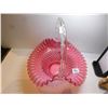 Image 2 : 463.  FENTON CRANBERRY AND CLEAR BASKET