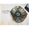 Image 1 : 470.  FENTON, PEACOCK DISH GREEN BASE