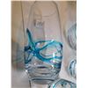 Image 5 : 476.  PITCHER AND SIX GLASSES, INTERTWINED BLUE RAISED GLASS EMBELLISHMENT