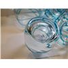 Image 6 : 476.  PITCHER AND SIX GLASSES, INTERTWINED BLUE RAISED GLASS EMBELLISHMENT