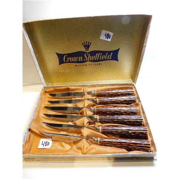 480.  CROWN SHEFFIELD, MASTER CUTTERS, STEAK KNIFE SET
