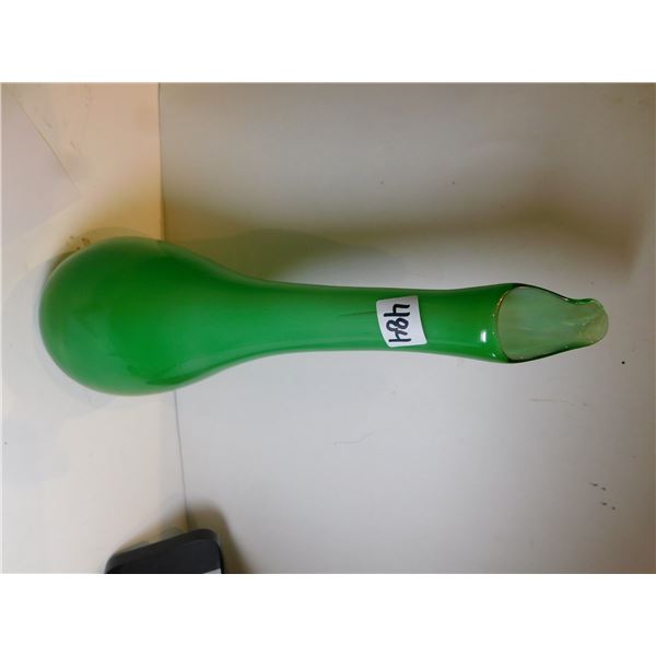 484.  12.25” TALL GREEN VASE