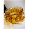 Image 1 : 489.  AMBER HAZEL ATLAS, PEBBLESTONE, PUNCH BOWL, 13 PIECES