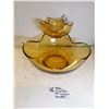Image 3 : 490.  AMBER CHIP AND DIP SET, WITH BOWL BRACKET
