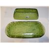 Image 2 : 501.  AVACADO GREEN ANCHOR HOCKING, COVERED BUTTER DISH