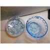 Image 3 : 504.  KIG INDONESIA EMBOSSED FLORAL BLUE TRINKET DISH