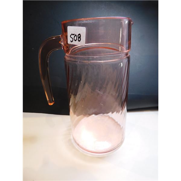 508.  PINK SWIRL PITCHER