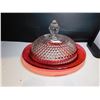Image 2 : 511.  RUBY FLASH CRANBERRY BUTTER DISH