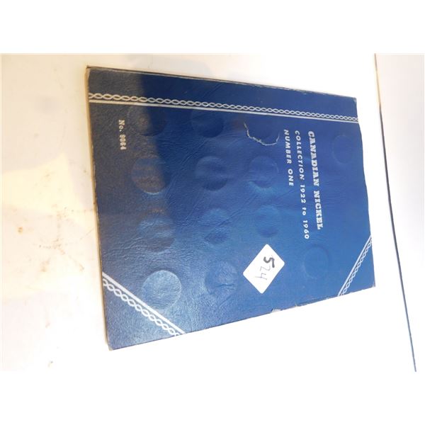 524.  1922-1960 CANADIAN NICKEL COLLECTION, MISSING 1925, 1926S